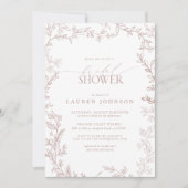 Elegant Botanisch Blad Stoffig Roos Vrijgezellenfe Kaart (Voorkant)