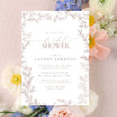 Elegant Botanisch Blad Stoffig Roos Vrijgezellenfe Kaart