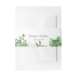 Elegant botanisch blad uitnodigingen wikkel