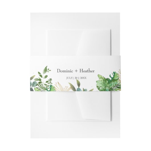 Elegant botanisch blad uitnodigingen wikkel (Voorkant Voorbeeld)