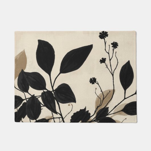 Elegant Botanisch Blad Vloerkleed Deurmat (Voorkant)