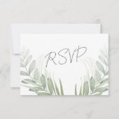 Elegant Botanisch Bladblad Sage Groen RSVP (Voorkant)