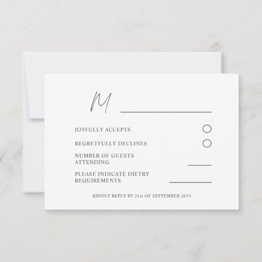 Elegant Botanisch Bladblad Sage Groen RSVP (Achterkant)