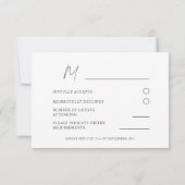 Elegant Botanisch Bladblad Sage Groen RSVP Kaartje (Achterkant)