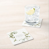 Elegant Botanisch Bladblad Waterverf Bruiloft Kartonnen Onderzetters (Insitu)