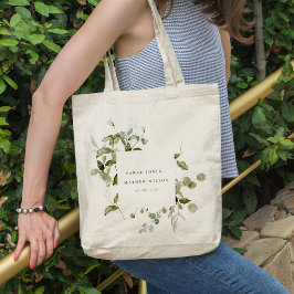 Elegant Botanisch Bladblad Waterverf Bruiloft Tote Bag