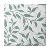 Elegant Botanisch Bladdans Blad HD Wit Blauwgroen Tegeltje (Voorkant)