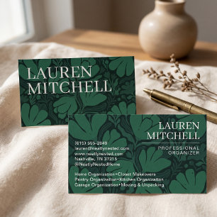 Elegant botanisch bladpatroon modern ontwerp visitekaartje