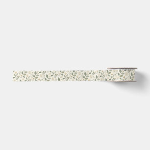 Elegant botanisch bladpatroon satijnen lint