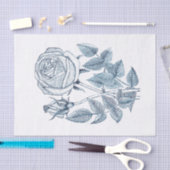 Elegant Botanisch Blauw Roos Tissuepapier (Craft)