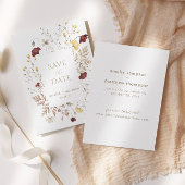 Elegant Botanisch Bloemen Lijst Save the Date Kaar Kaart