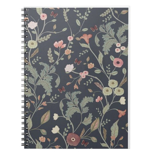 Elegant botanisch bloemen notitieboek (Voorkant)
