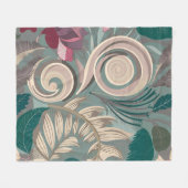 Elegant Botanisch Bloemen Patroon Fleece Deken (Voorkant (Horizontaal))