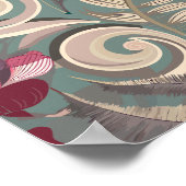 Elegant Botanisch Bloemen Patroon Poster (Hoek)