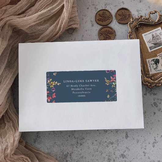 Elegant botanisch bloemendesign retouradreslabel etiket