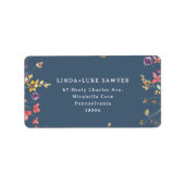 Elegant botanisch bloemendesign retouradreslabel etiket (Voorkant)
