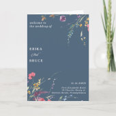 Elegant Botanisch Bloemig Vouwbaar Huwelijk Programma (Voorkant)
