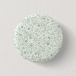 Elegant botanisch bloempatroon – Minimaal natuur Ronde Button 3,2 Cm