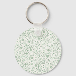 Elegant botanisch bloempatroon – Minimaal natuur Sleutelhanger