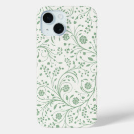 Elegant botanisch bloempatroon – Minimaal natuurge iPhone 15 Case