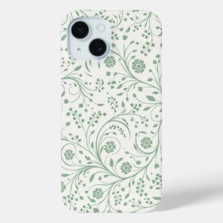 Elegant botanisch bloempatroon – Minimaal natuurge iPhone 15 Case