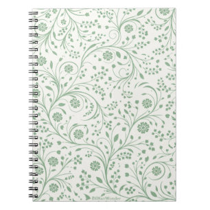 Elegant botanisch bloempatroon – Minimaal natuurge Notitieboek