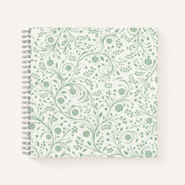 Elegant botanisch bloempatroon – Minimaal natuurge Notitieboek