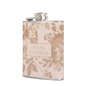 Elegant botanisch | Blush roze goudbloem Heupfles (Links)