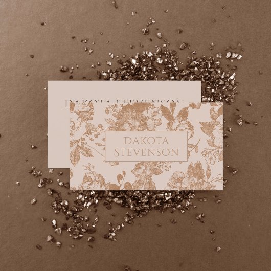 Elegant botanisch | Blush roze goudbloem Visitekaartje