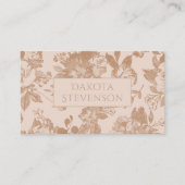 Elegant botanisch | Blush roze goudbloem Visitekaartje (Voorkant)