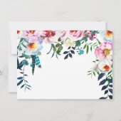 Elegant Botanisch Blush Roze Wit Bloemen Lijst Notitiekaartje (Achterkant)