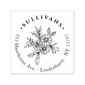 Elegant Botanisch Boeket Aangepast retouradres Zelfinktende Stempel (Design)