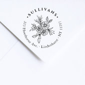 Elegant Botanisch Boeket Aangepast retouradres Zelfinktende Stempel