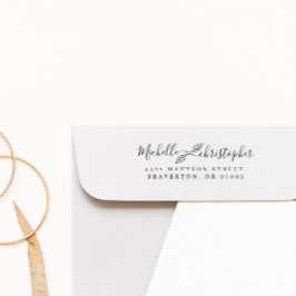 Elegant Botanisch Chic Trouw Retouradres Kaartje Zelfinktende Stempel