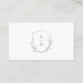 Elegant botanisch crest monogram bridale Register Plaatskaartje (Achterkant)