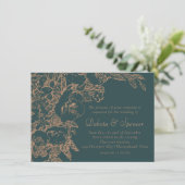 Elegant botanisch | Donkergroen en koperhuwelijk Kaart (Staand voorkant)