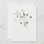 Elegant botanisch Eucalyptus, Baby shower Kaart (Achterkant)