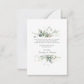 Elegant botanisch Eucalyptus Greenery Dank je wel Notitiekaartje (Achterkant)