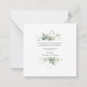 Elegant botanisch Eucalyptus Greenery Dank je wel Notitiekaartje (Achterkant)