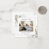 Elegant botanisch Eucalyptus Greenery Dank je wel Notitiekaartje (Voorkant / Achterkant in situ)