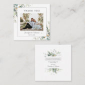 Elegant botanisch Eucalyptus Greenery Dank je wel Notitiekaartje (Voorkant / Achterkant)