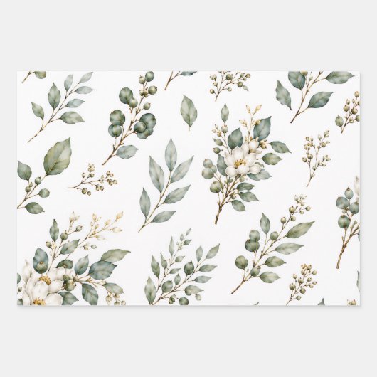 Elegant Botanisch Eucalyptus Inpakpapier Vel (Voorkant)