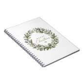 Elegant Botanisch Eucalyptus Kerst Notitieboek (Rechterzijde)