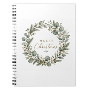 Elegant Botanisch Eucalyptus Kerst Notitieboek