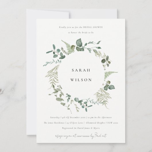 Elegant botanisch Eucalyptus, Vrijgezellenfeest Kaart (Voorkant)