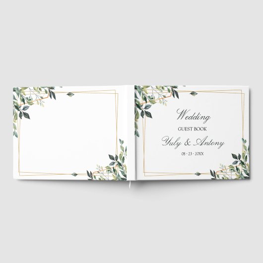 Elegant Botanisch Eucalyptusblad Herinnering Gastenboek (Volledig)