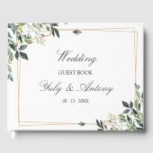 Elegant Botanisch Eucalyptusblad Herinnering Gastenboek (Voorkant)