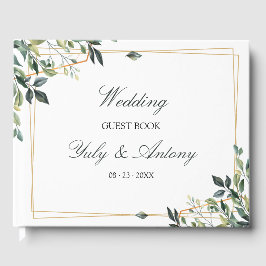 Elegant Botanisch Eucalyptusblad Herinnering Gastenboek