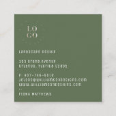 Elegant botanisch Eucalyptusgroen Succulent Vierkante Visitekaartje (Achterkant)