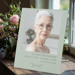 Elegant botanisch fotografisch rouwpodiumbord reclamebord met voetstuk